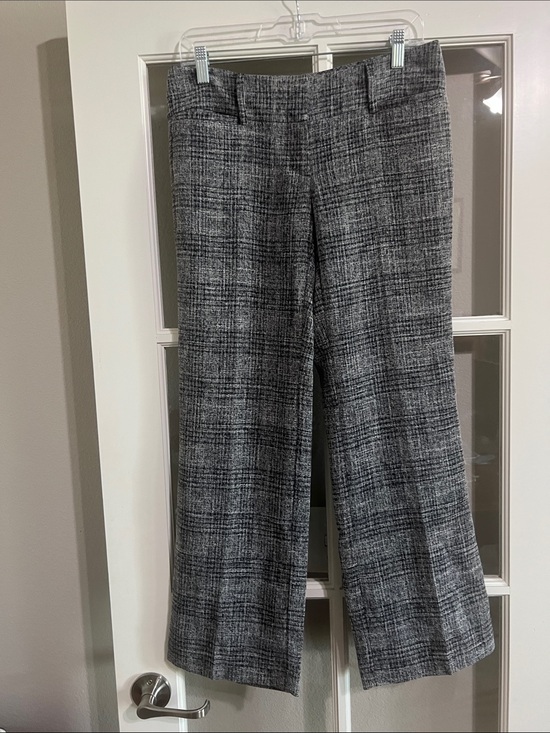7th avenue Pants - 7th Avenue Gray Plaid Wide-Leg Work Pants Size 4P